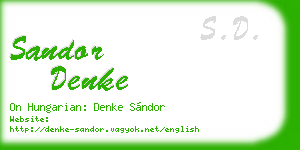 sandor denke business card